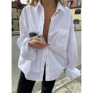 Djerf Avenue Breezy Shirt White (Size L)